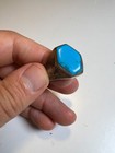 Vintage Sterling Silver Men   s Ring 14 5 Geometric Turquoise Navajo Southwestern