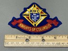 Vtg 4 1 2  X 3    Embroidered Knights Of Columbus Ribbon Patch On Royal Blue Suede