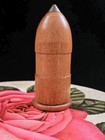 Antique Wooden Bullet Shaped Sewing Kit