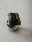 Antique  Rare Geodgian Silver  Ring  With Tricolor Hard Agate Cameo Us -12
