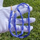 Vintage Maybe Antique Venetian Blue Onion Skin Melon Trade Bead Strand 37 Beads