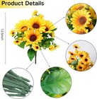 Sunflowers Artificial Flowers 12 Pcs Fake Silk Faux Flowers For Home Decor Party