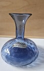 Vintage Empoli Italy Blue Glass 5 5  Vase Still With Sticker 