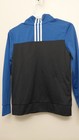 Adidas Boys Colorblock Full Zip Long Sleeve Sweatshirt Blue white black 10-12