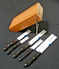 Vintage Cutco Recently Serviced  space Saver Set   1847 Five Knives And Block