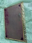 Vanity Tray Mirror Vintage Ornate Footed Gold Tone Metal Framed Rectangle Old