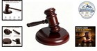 Wooden Judge Gavel And Sound Block Set Red 9 8 In Hardwood Courtroom Auction