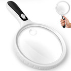Large Magnifying Glass With Light  10x 20x Handheld Illuminated Lighted Magni   