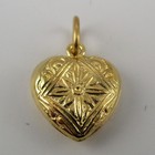 Sterling Silver Puffy Heart Charm For Bracelet Star Repousse Flower Vintage Gold