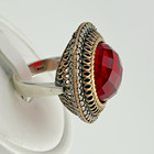 Arraus Ruby Red Medallion Ring Bronze 925 Silver Handmade Ottoman Size 7 5 Round