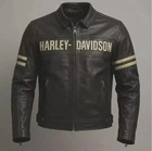 Men   s Black Leather Motorcycle Jacket Cruiser Biker Riding Coat W  Triple Vents