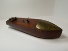 Mengel Playthings Vintage Wooden Wind-up Boat Toy With Key  Age 8-11