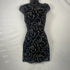 St  John Black Rhinestone Embellished Cocktail Dress - Size 2