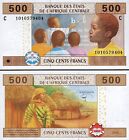 Central African States  Chad 500 Francs 2002  Unc  2 Pcs Pair Consecutive p-606c