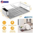 Kitchen Dish Shelf Rack Bowl Drying Holder Drainer Counter Storage Organizer Us