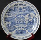 Vintage Blue Souvenir Vernon Kilns Plate Delaware  the First State 