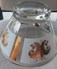 Vintage Libbey Lg Glass Serving Bowl   Fleur De Lis   Gold Wheat Medallion 10 5 