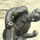 Antique Kbw Kathodian Bronze Works Hercules Muscular Strongman Bookends