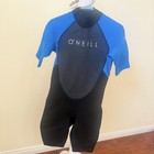 O   neill Reactor Ii 2mm Men   s Shorty Spring Wetsuit Size M Black Blue Back Zip 