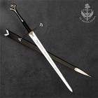Handmade Knight Sword Stainless Steel Blade With Leather-wrapped Handle Scabbard
