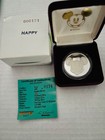Disney Mickey Be Happy 1989 1st Edition One Ounce  999 Silver Coin Rare Coa