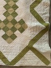 Vtg Irish Chain Quilt Green 94  X 92  Antique
