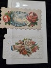 Lot Of 9 Victorian Diecuts  Calling Cards  Scraps Children  Floral  Deer  Shoe