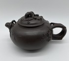 Vtg Chinese Purple Clay Yixing Teapot Signed In Padded Box New Unused With Tag