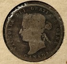 1872 H Canada Victoria Silver 25 Cents Original