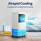Evaporative Air Cooler 600cfm W  5 3gal Water Tank Cooling Fan Humidifier Remote