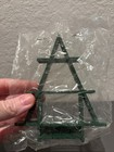 Vtg Plastic Pyramid Christmas Tree Ornaments - Lot Of 7  2 Red  5 Green  - 4  5 