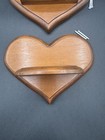Small Vintage Wood Heart Shaped Rustic Grandma Handmade Hanging Shelf Set Of 2