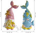 Mermaid Fairy Gnome Sea Star Shell Statue 2psc  Summer Beach Gnomes Figurine Elf