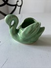 Vtg Mcm  40-50s  Swan Planter Light Mint Green Glaze Cottage Flower Plant 3 5   h