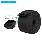 2 4  Flat Dia 10ft Nylon Protective Hose Sleeve  Cable Cover Protection Black