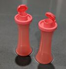 Tupperware Small Hourglass  Set Salt And Pepper Shakers In Guava Color New