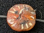 Ancient Etched Carnelian Stone Bead  Flat Bead Ancient Decoration Longevity Bead