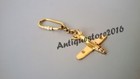 Lot Of 10 Pcs Solid Brass Airplane Key Chain Nautical Handmade Key Ring Vintage