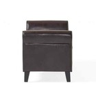 Noble House Storage Bench Keiko Tufted Brown Leather 