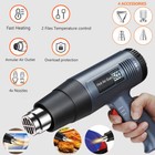 2500w Heat Gun Hot Air Wind Blower Dual Temperature Power Heater Tool  4 Nozzles