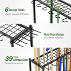 Garden Tool Organizer With Wheels  Yard Tool Rack For Garage Organization