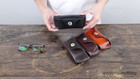 Vintage Genuine Leather Glasses Case With Belt Loop Eyeglasses Semi Hard Shell