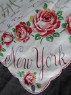 Vintage Souvenir Hankie Map New York State Handkerchief Print Hanky 1404