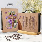 Personalized Bible Cover Custom Name Amazing Grace Floral Cross Leather Case Bag