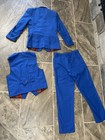 Yuanlu Boys 3 Piece Suit Blue Blazer Vest Pants Formal Wear Size 8 Royal Blue