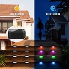 4pcs Led Solar Fence Lights Outdoor Garden Yard Waterproof Stairs Step Deck Lamp