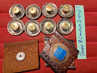 8 Genuine Old Buffalo Indian Head Nickel -screw Back Concho Buttons Domed Coins