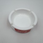 Buvez Coca-cola Marque D  posee Ashtray 1980s Round White Glass Made In France