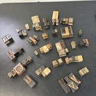 Large Lot Of 84 Vintage Wood Letterpress Type Printers Blocks Mixed Letters