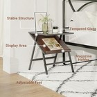 Yosemite Mid Century Glass Top End Table - Side Table With Magazine Rack